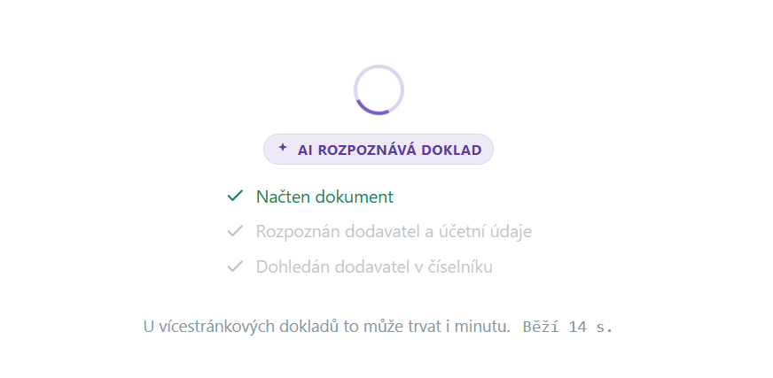 AI rozpoznává doklad v ADAPTY Import faktur